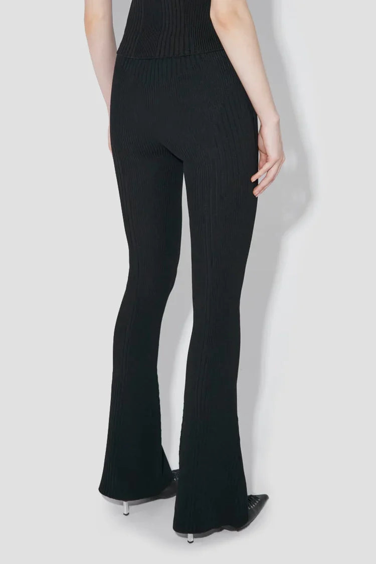 Knitted Seamless Flared High Waisted Pants