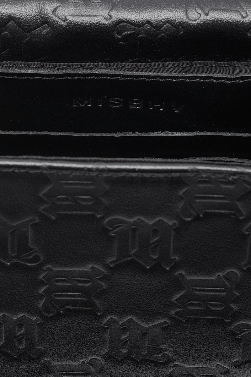 Embossed Leather Monogram Phone Pouch