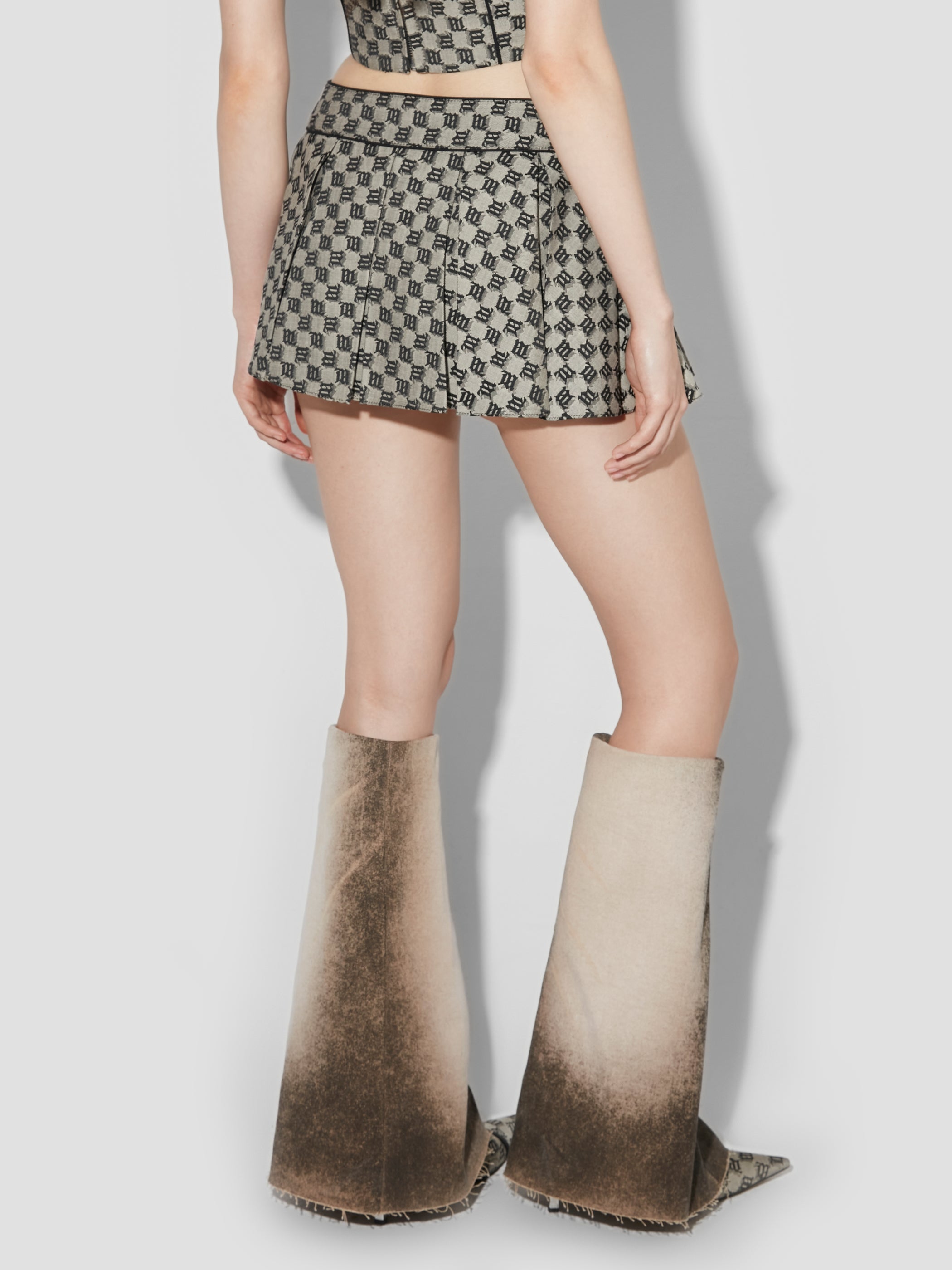 Monogram Jacquard Canvas Mini Skirt
