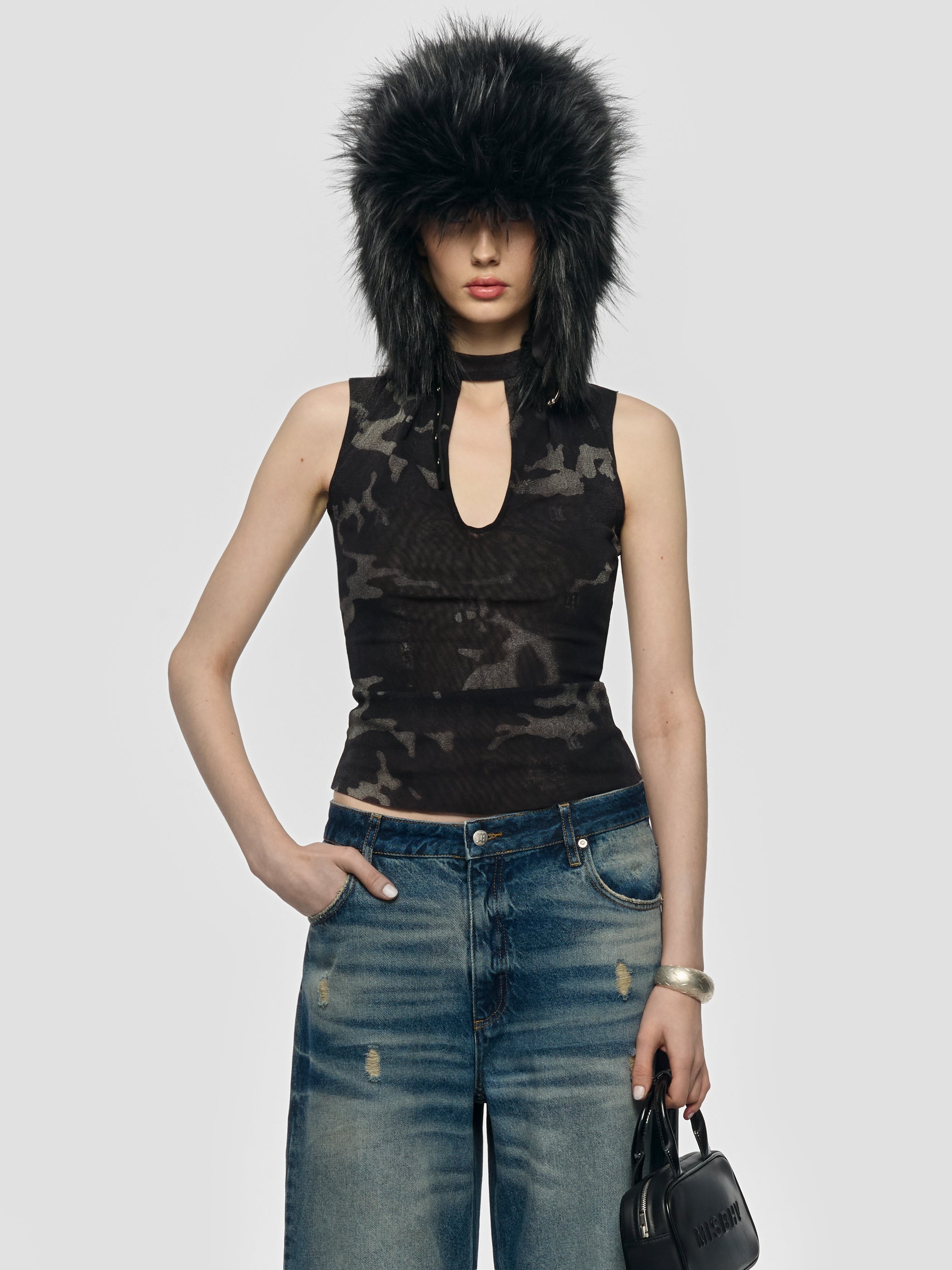 Camo Mesh Tank Top