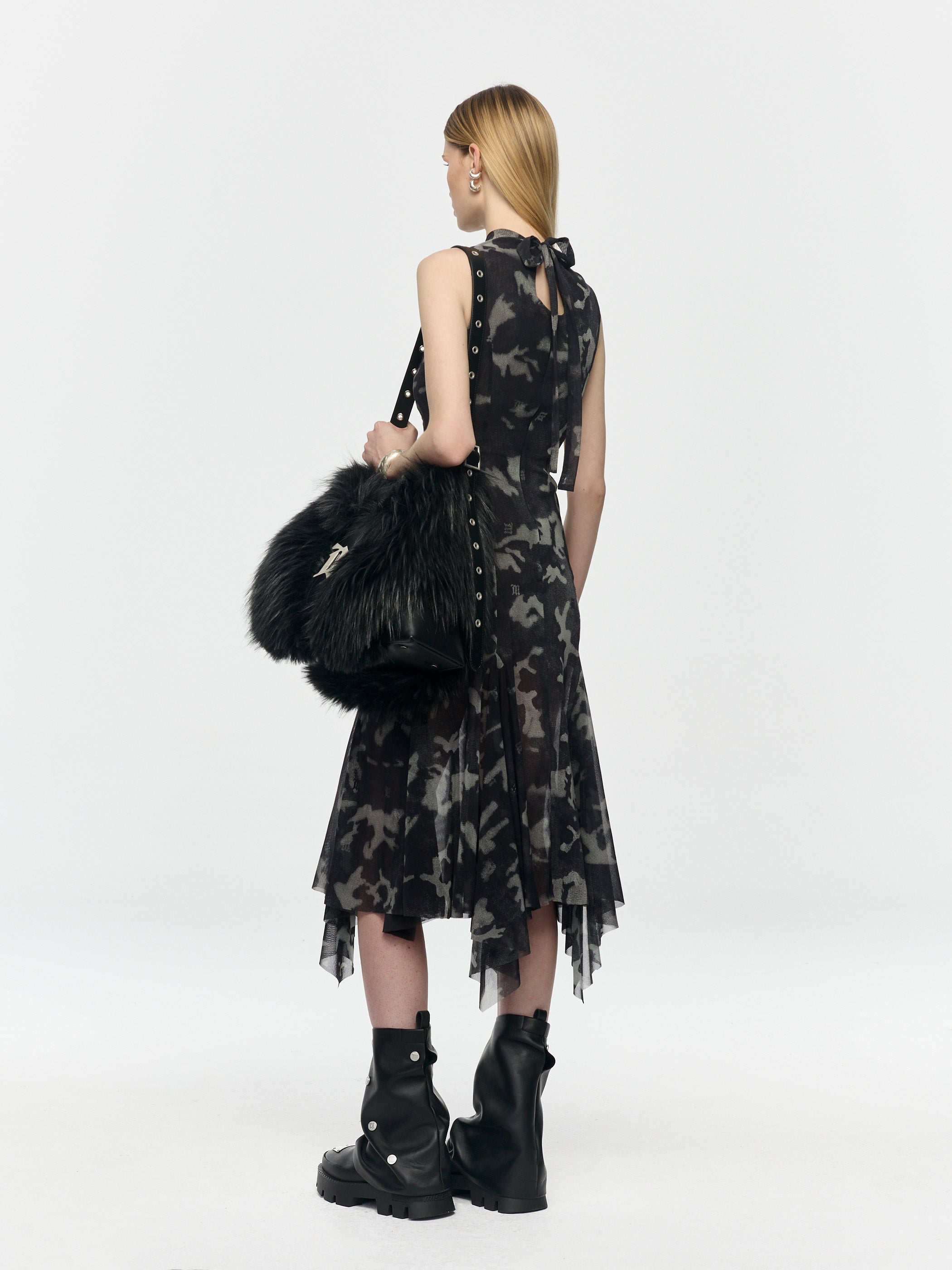 Camo Mesh Midi Dress