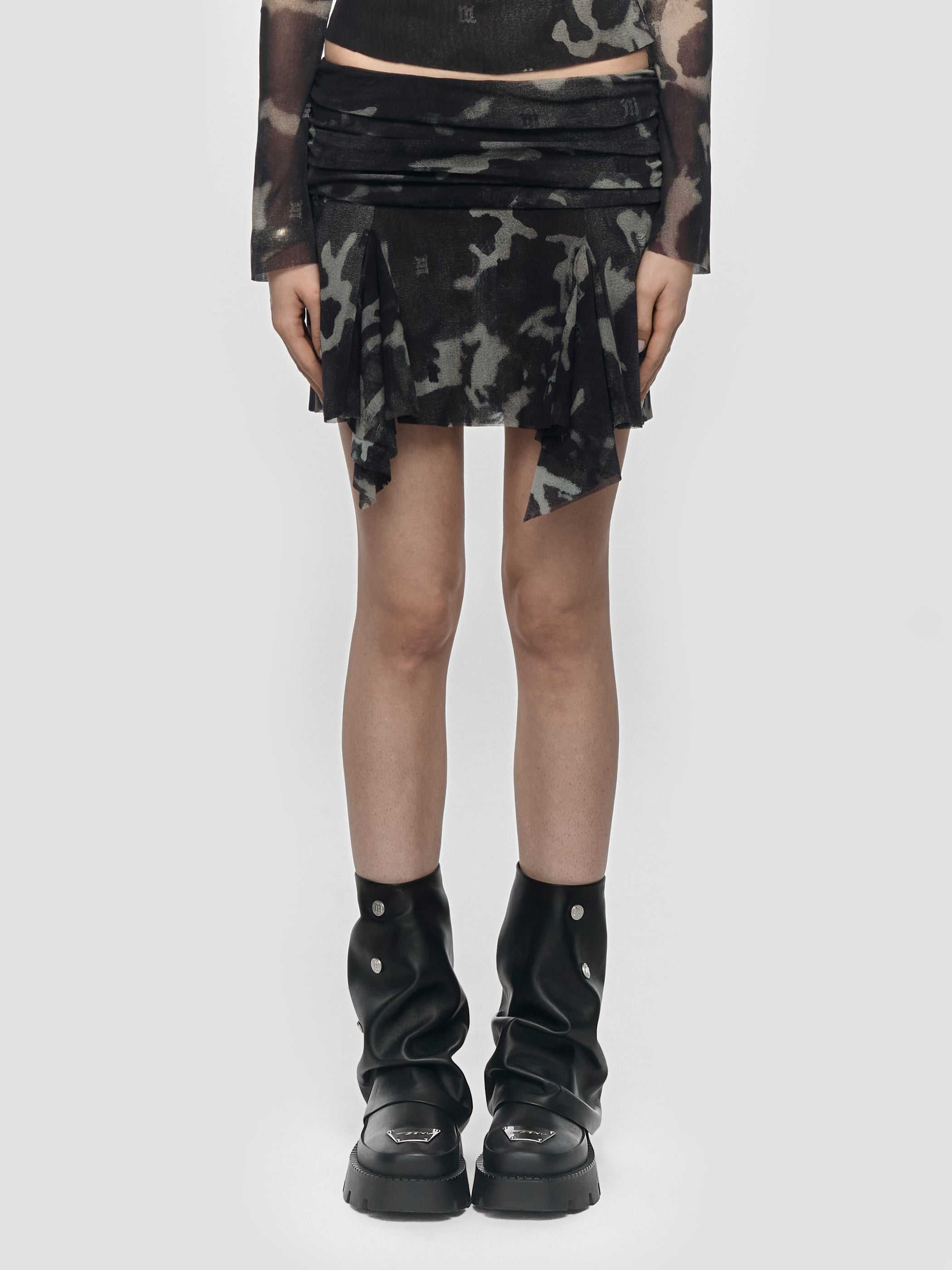 Camo Mesh Mini Skirt
