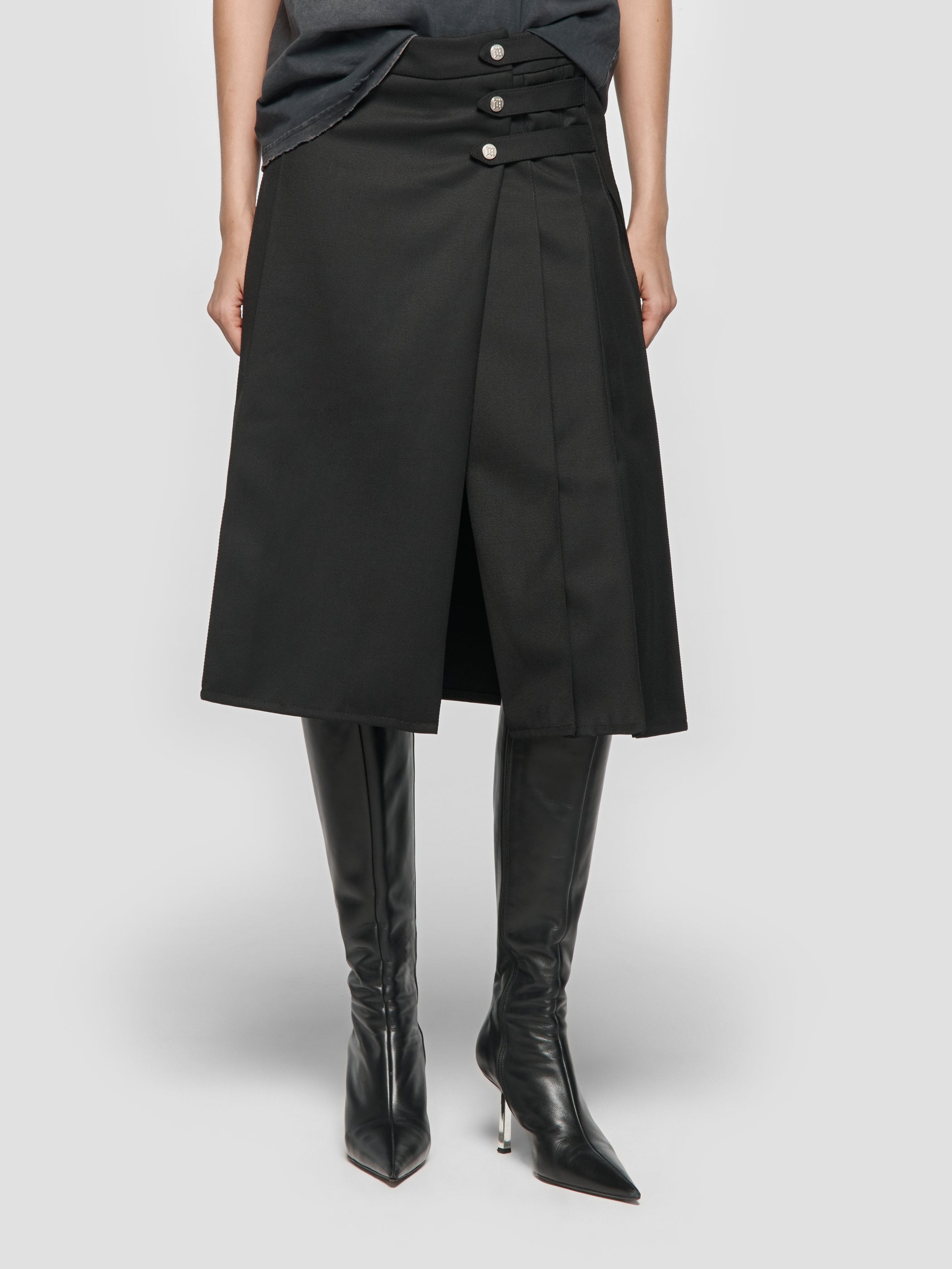 Pleated Midi Skirt