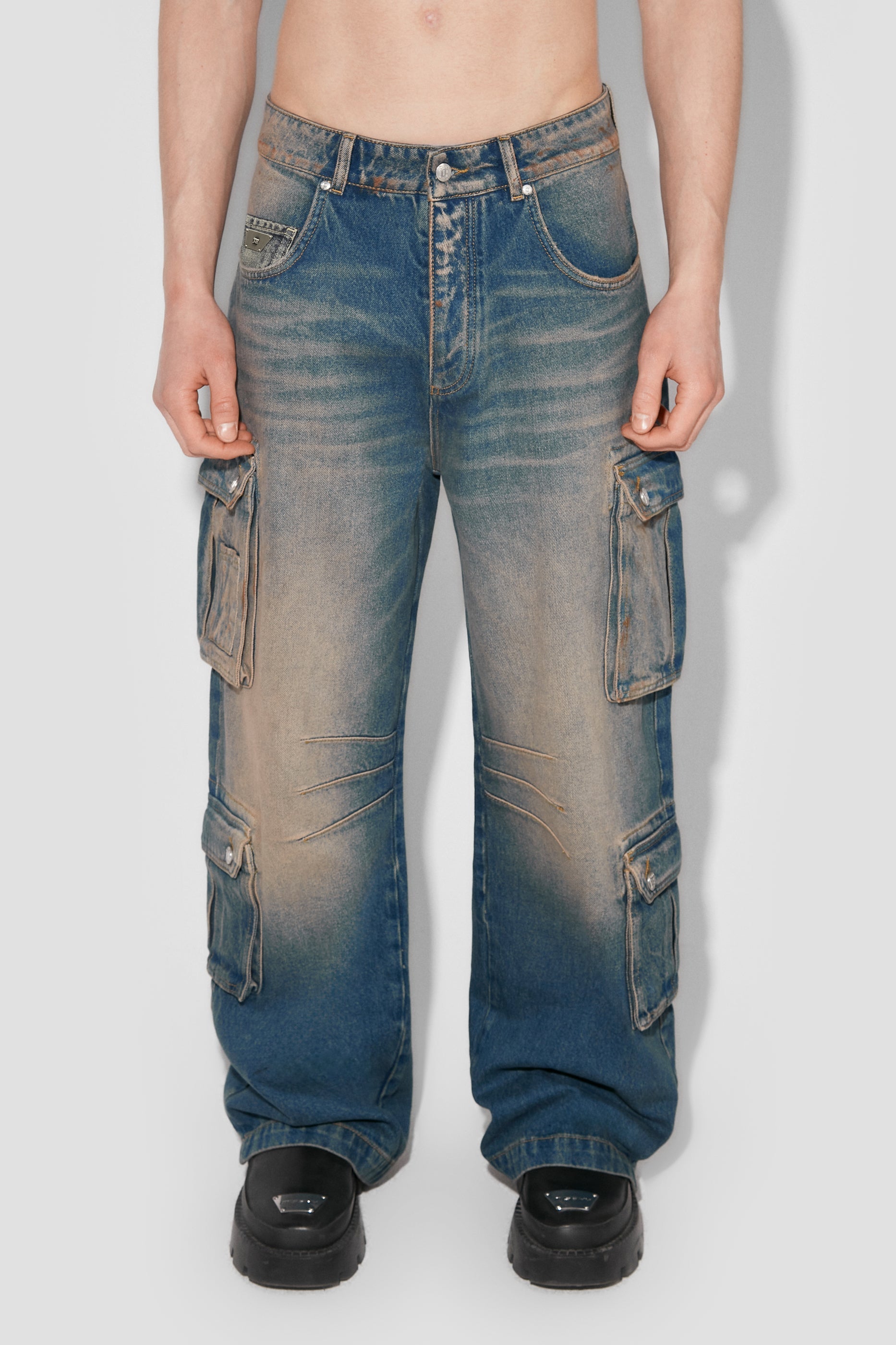 Denim Cargo Trousers