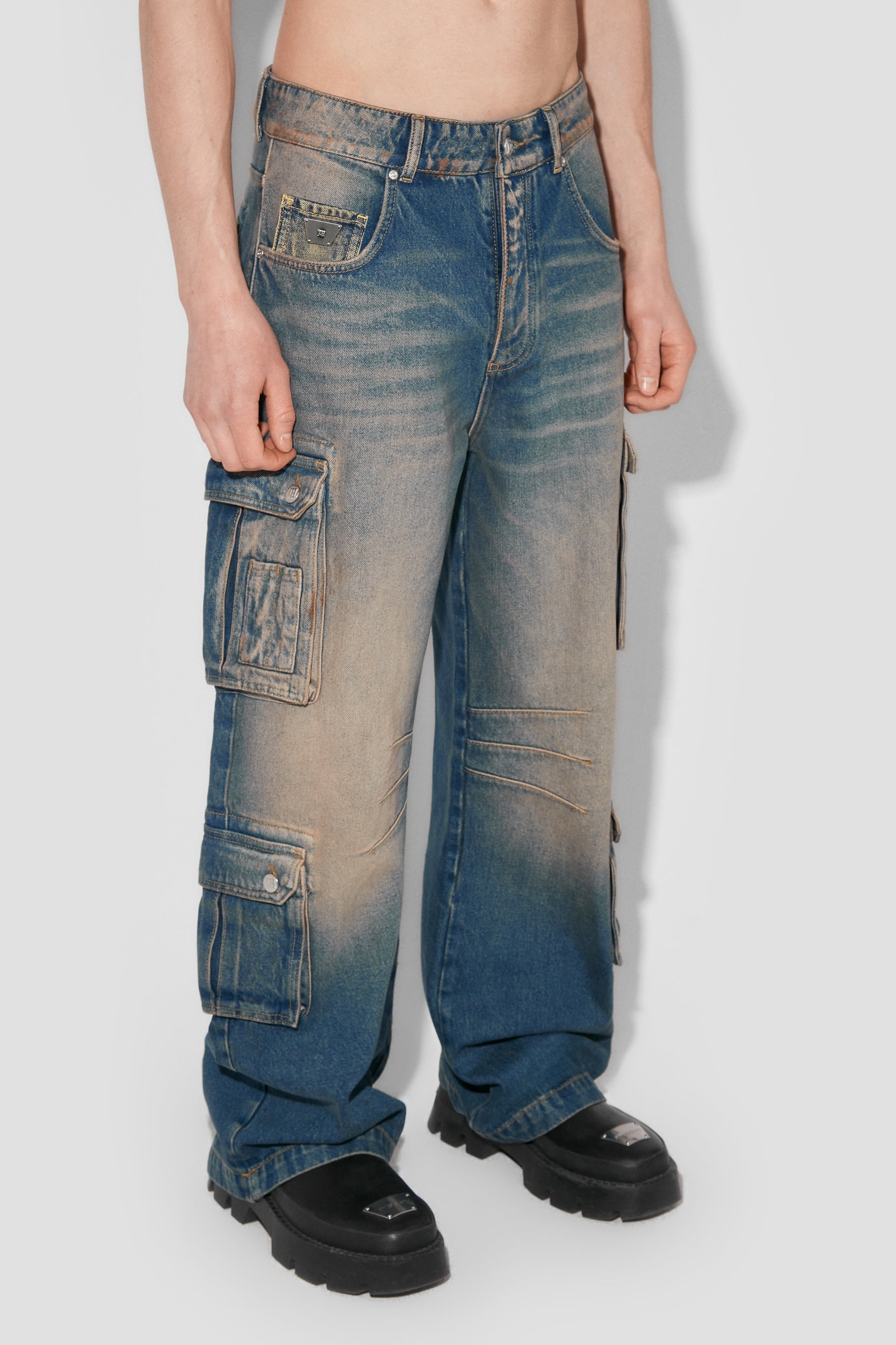 Denim Cargo Trousers