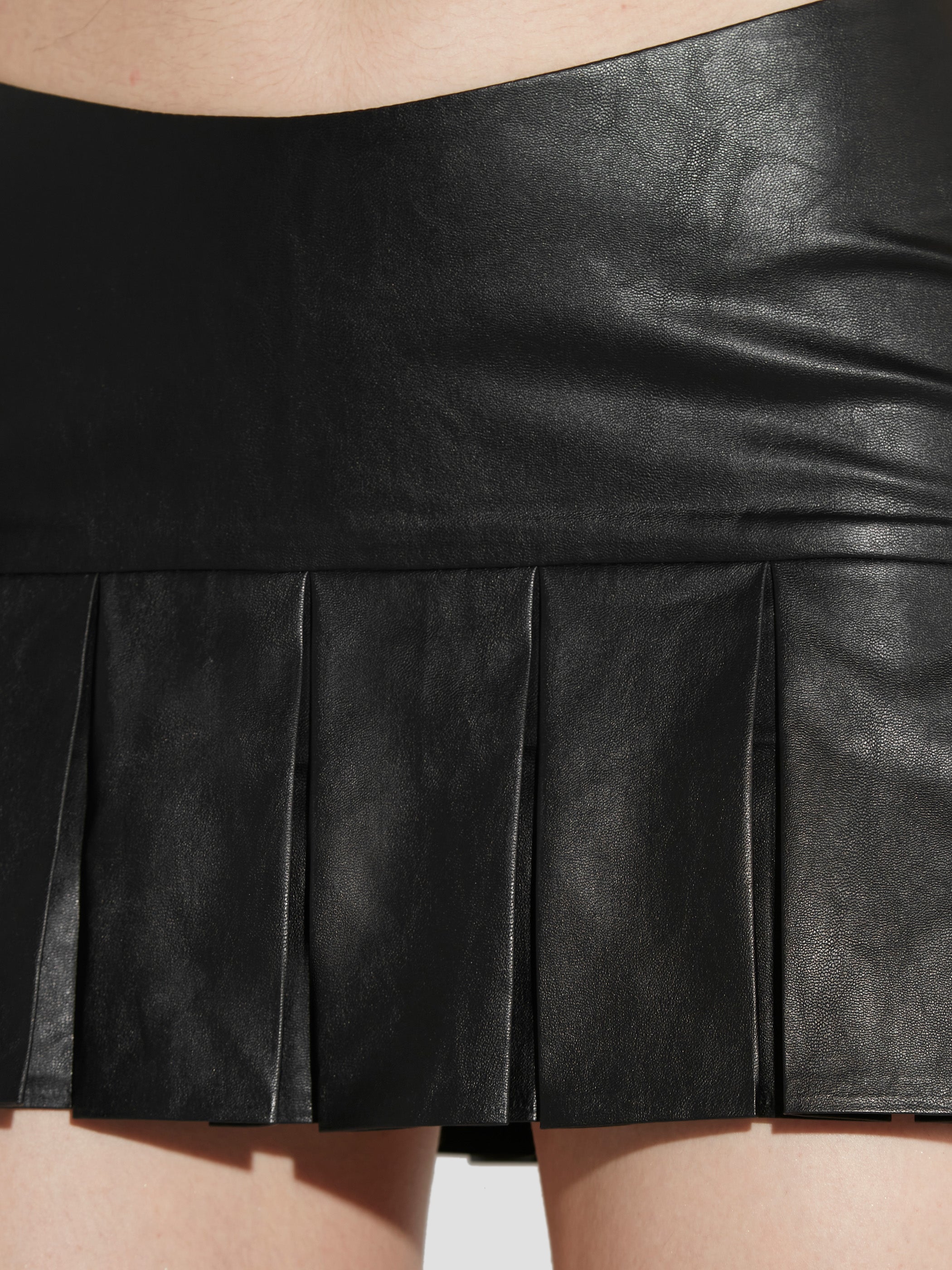 Faux Leather School Mini Skirt