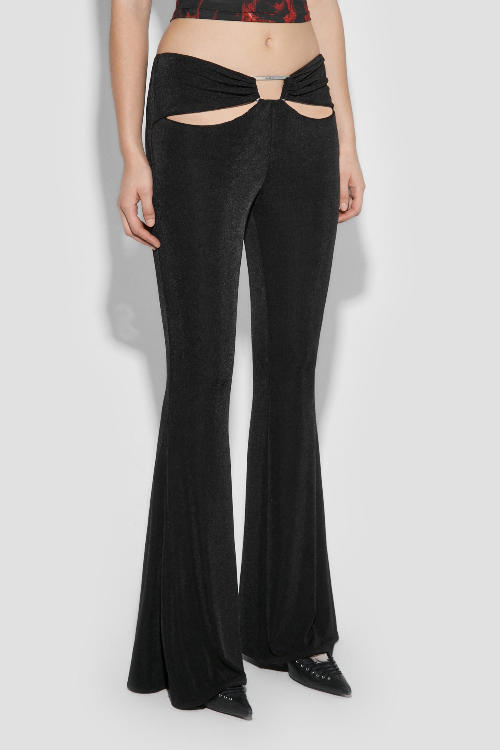 Cut Out Flared Trousers